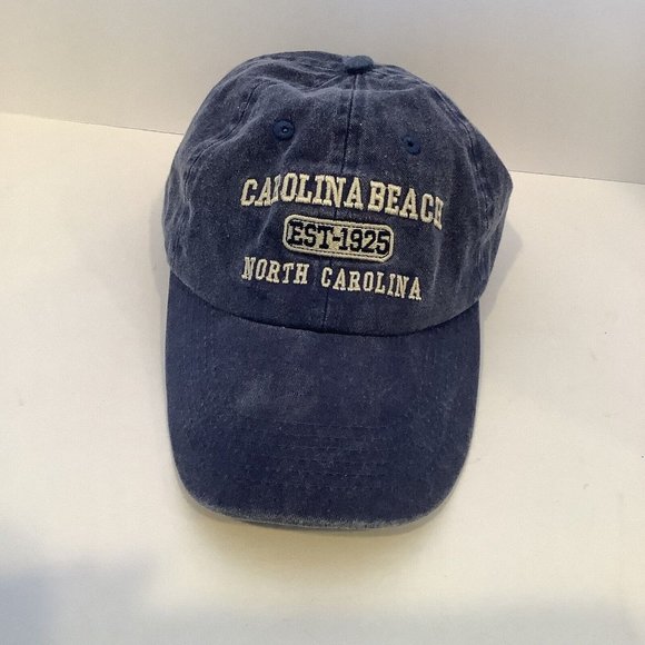 Carolina Beach North Carolina Blue Baseball Cap Hat Cotton Adjustable Backstrap - Picture 1 of 5